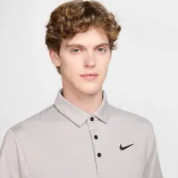 Nike Tour мужские Dri-FIT Heatheцвет красный для гольфа Polo цвет серый