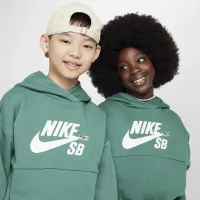 Nike SB Icon Fleece EasyOn Big дитячі оверсайз Pullover Толстовка з капюшоном колір зелений