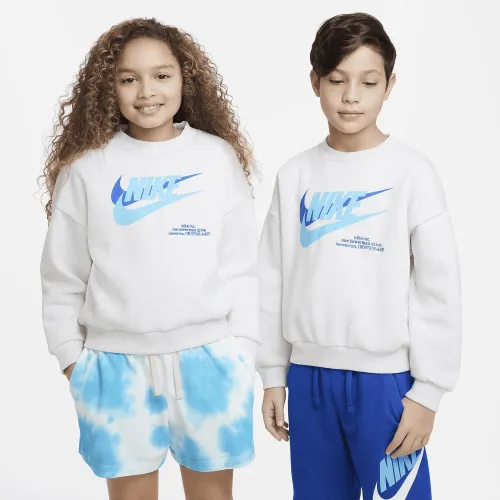 Nike Sportswear Icon Fleece Big дитячі оверсайз світшот колір коричневий