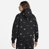 Nike Club Fleece чоловічі Allover Print Pullover Толстовка з капюшоном колір чорний