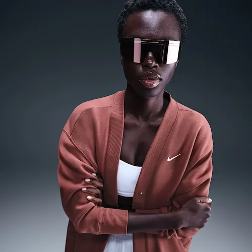 Nike Sportswear Phoenix Fleece женская оверсайз Long Cardigan цвет коричневый