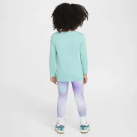 Nike Dri-FIT Toddler Long Sleeve футболка and лосіни комплект колір фіолетовий