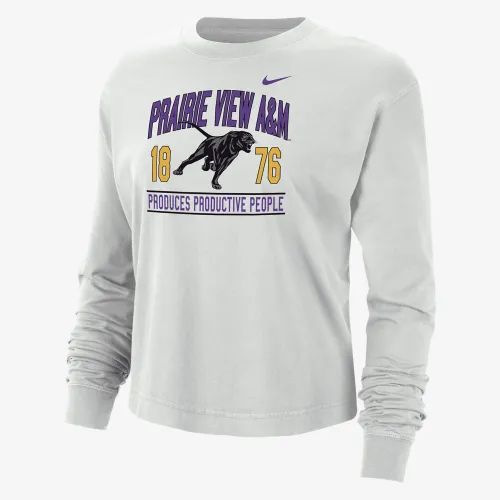 Prairie View A&M женская Nike College Boxy Long-Sleeve футболка цвет серый