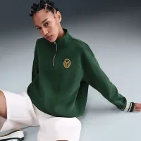 Nike Sportswear Phoenix Fleece женская оверсайз 1/4-Zip Long свитшот цвет зеленый
