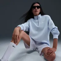 Nike Sportswear Phoenix Fleece жіноча оверсайз 1/4-Zip Long світшот блакитний