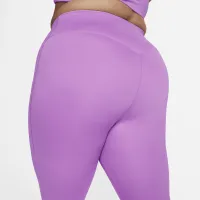 Nike Go женская Firm-Support С высокой Талией Cropped лосины с карманами(большие размеры) цвет фиолетовый