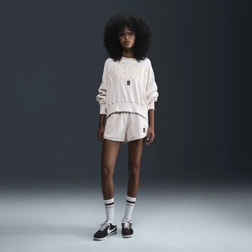 NikeCourt Heritage женская Mid-Rise French Terry Tennis шорты цвет коричневый