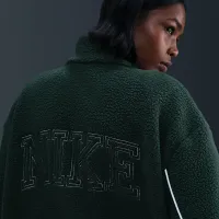 Nike Sportswear женская Full-Zip High-Pile Fleece Куртка цвет зеленый