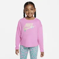 Nike Notebook Print Long Sleeve Knit Top Little Kids Top Pink
