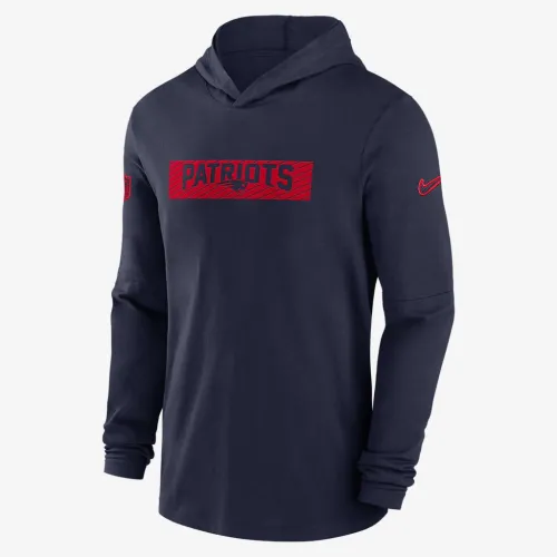 New England Patriots Sideline чоловічі Nike Dri-FIT NFL Long-Sleeve Hooded Top блакитний