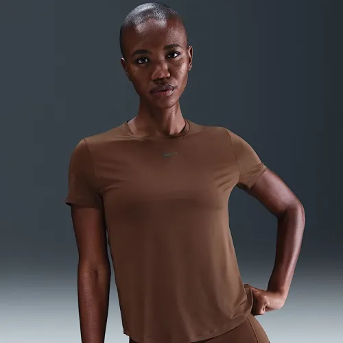 Nike One Classic жіноча Dri-FIT Short-Sleeve Top колір коричневий