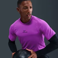 Nike Pro тренувальні чоловічі Dri-FIT Short-Sleeve Top колір фіолетовий