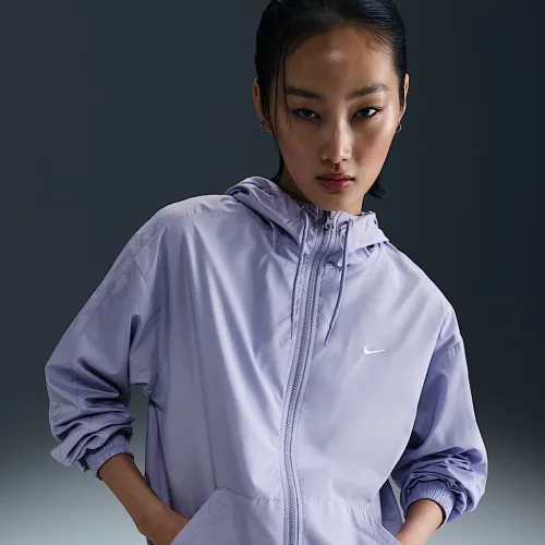 Nike Sportswear Classic Wovens женская Loose UV Protection Hooded Куртка цвет фиолетовый