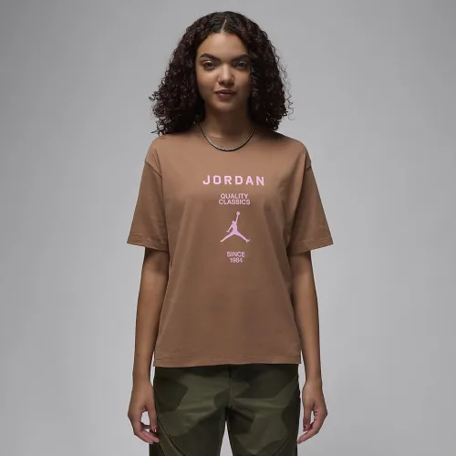 Nike Jordan жіноча Girlfriend футболка колір коричневий