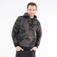 Кофта/футболка Alpha Industries Back Print Hoody Camo Print 178318C125 - разноцветная