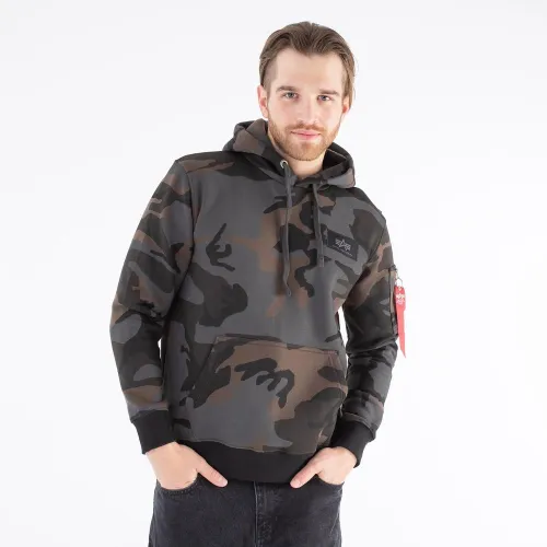 Кофта/футболка Alpha Industries Back Print Hoody Camo Print 178318C125 - різнокольорова