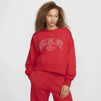 Nike Sportswear Phoenix Fleece женская Over-оверсайз Crew-Neck Graphic свитшот цвет красный