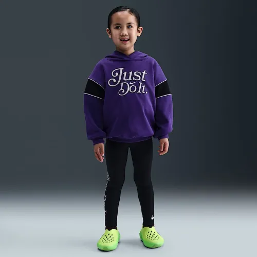 Nike Varsity Prep Little детские Pullover Толстовка с капюшоном and лосины набор цвет черный