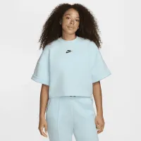 Nike Sportswear Tech Fleece женская оверсайз Short-Sleeve Cropped Top синий