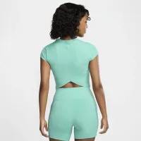 Nike One Fitted Rib жіноча Dri-FIT Short-Sleeve Cropped Top колір зелений
