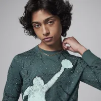Nike Jordan Big детские Jumpman Cement Long Sleeve футболка цвет зеленый