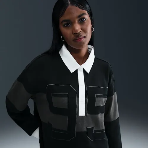 Nike Sportswear женская Long-Sleeve Graphic Polo Top цвет черный