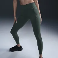Nike Go женская Firm-Support С высокой Талией 7/8 лосины с карманамицвет зеленый