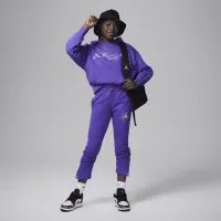 Nike Jordan Take Flight Snap Cuff Pullover Big Kids Толстовка с капюшоном цвет фиолетовый