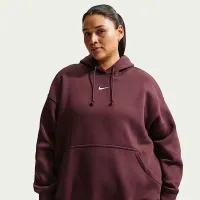 Nike Sportswear Phoenix Fleece женская оверсайз Pullover Толстовка с капюшоном (большие размеры) цвет красный