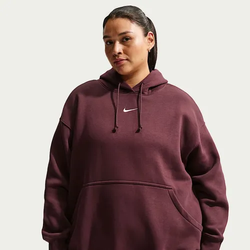 Nike Sportswear Phoenix Fleece женская оверсайз Pullover Толстовка с капюшоном (большие размеры) цвет красный