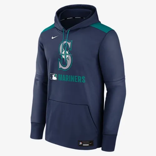 Seattle Mariners Authentic Collection чоловічі Nike Therma MLB Pullover Толстовка з капюшоном блакитний