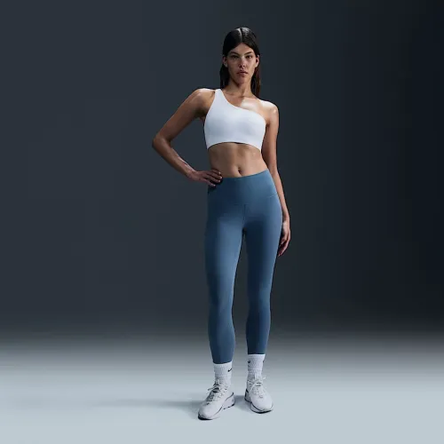 Nike Zenvy женская Gentle-Support С высокой Талией 7/8 лосины синий