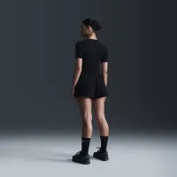 Nike Zenvy Rib женская Dri-FIT Short-Sleeve Top цвет черный