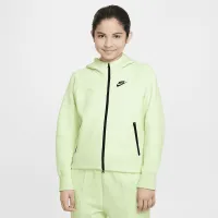 Nike Sportswear Tech Fleece Big детские (Girls') Full-Zip Толстовка с капюшоном цвет зеленый