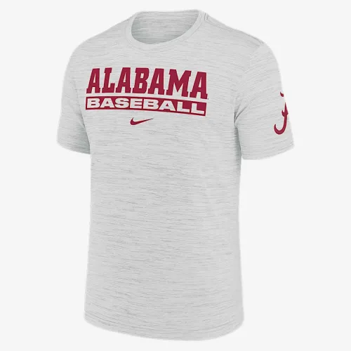 Alabama Crimson Tide Velocity Baseball Wordmark Stack мужские Nike Dri-FIT College футболка цвет белый
