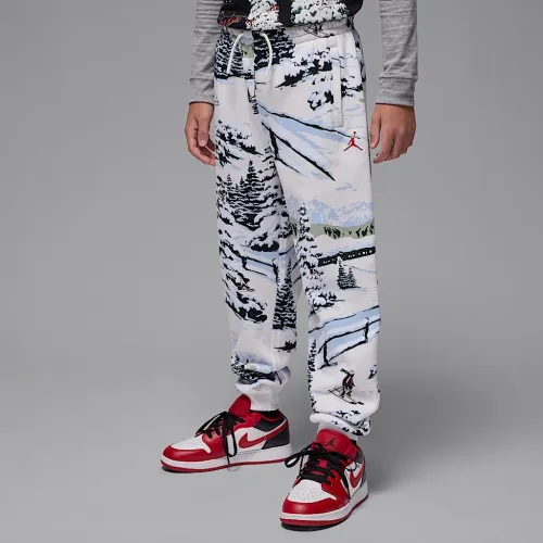 Nike Jordan Brooklyn Fleece Big дитячі Holiday Pants колір білий