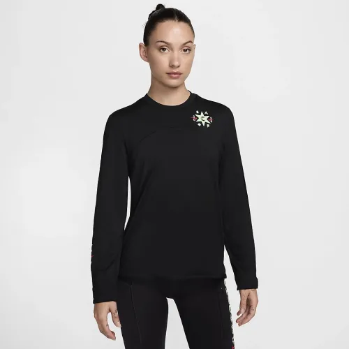 Nike One жіноча Dri-FIT Long-Sleeve Running Top колір чорний