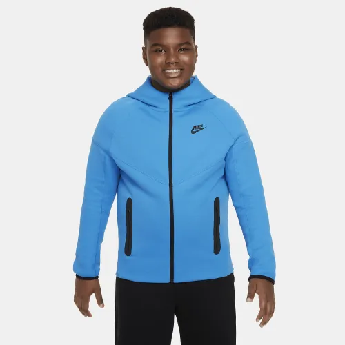 Nike Sportswear Tech Fleece Big детские (для мальчиков) Full-Zip Толстовка с капюшоном (Extended Size) синий