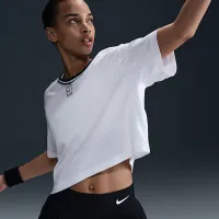 Nike Heritage женская Dri-FIT Short-Sleeve Cropped футболка цвет белый