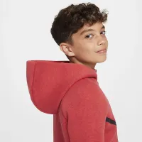Nike Sportswear Tech Fleece Big дитячі Full-Zip Толстовка з капюшоном колір червоний