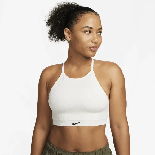 Nike Indy Seamless Ribbed женская Light-Support Non-Padded Sports Bra цвет белый