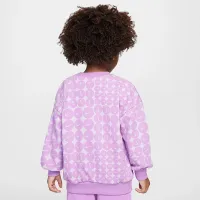 Nike Essentials Toddler Printed French Terry Crew Top цвет фиолетовый