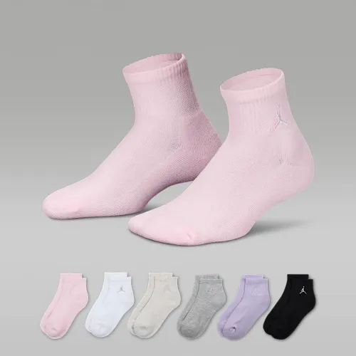Nike Jordan Everyday Essentials Big детские Ankle носки (6 пары) Pink