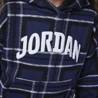 Nike Jordan Brooklyn Essentials Little детские Plaid Print Pullover Толстовка с капюшоном синий