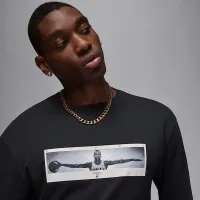 Nike Jordan мужские Long-Sleeve Crew-Neck футболка цвет черный