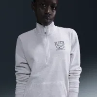Nike Sportswear Club Fleece жіноча Mock-Neck 1/2-Zip Graphic Top колір коричневий