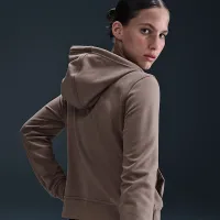 Nike Dri-FIT One жіноча Full-Zip French Terry Толстовка з капюшоном колір коричневий