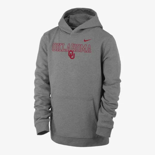 Oklahoma Club Fleece Big дитячі (для хлопчиків) Nike College Толстовка з капюшоном колір сірий