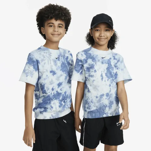 Nike Sportswear Club Fleece Big дитячі French Terry Short-Sleeve світшот блакитний