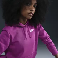 Nike Sportswear Club Fleece женская Pullover Толстовка с капюшоном цвет фиолетовый